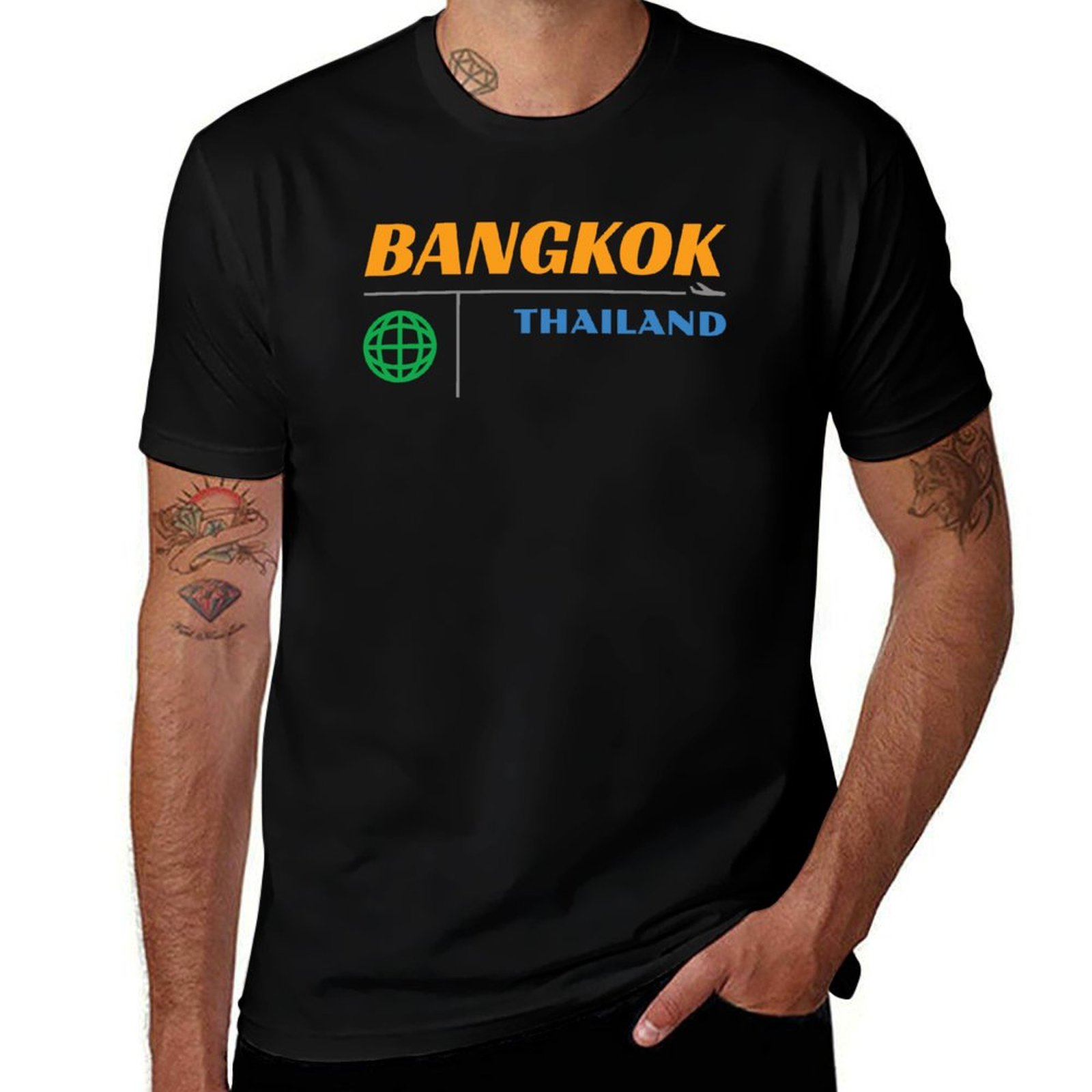 Mens Fashion Bangkok - Bangkok 1950s Retro T-Shirt Fashion Letter