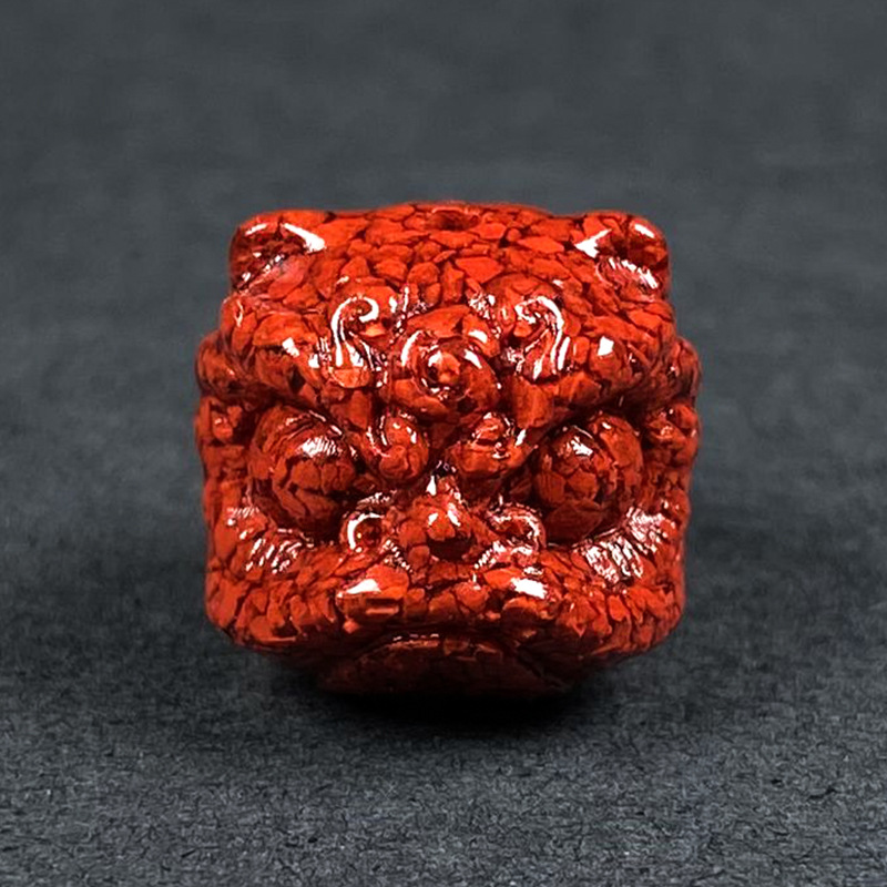 Mens Fashion Bracelet - 10pc Natural Cinnabar Crystal Lion Dance