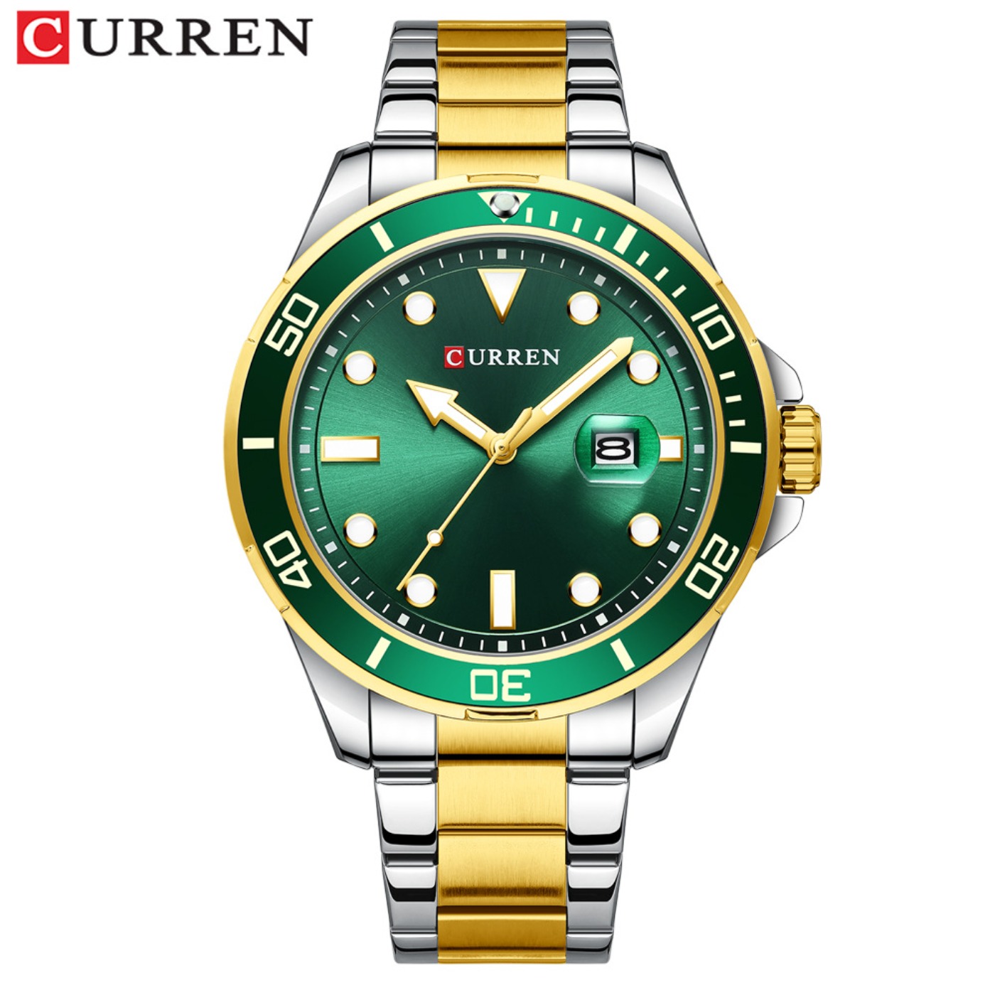 CURREN New Green Water Ghost S - Fashion Mens Watches 评论和价格