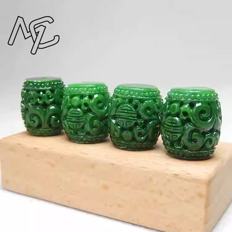5pc Natural Green Jade Carving - Mens Fashion Bracelet 评论和价格