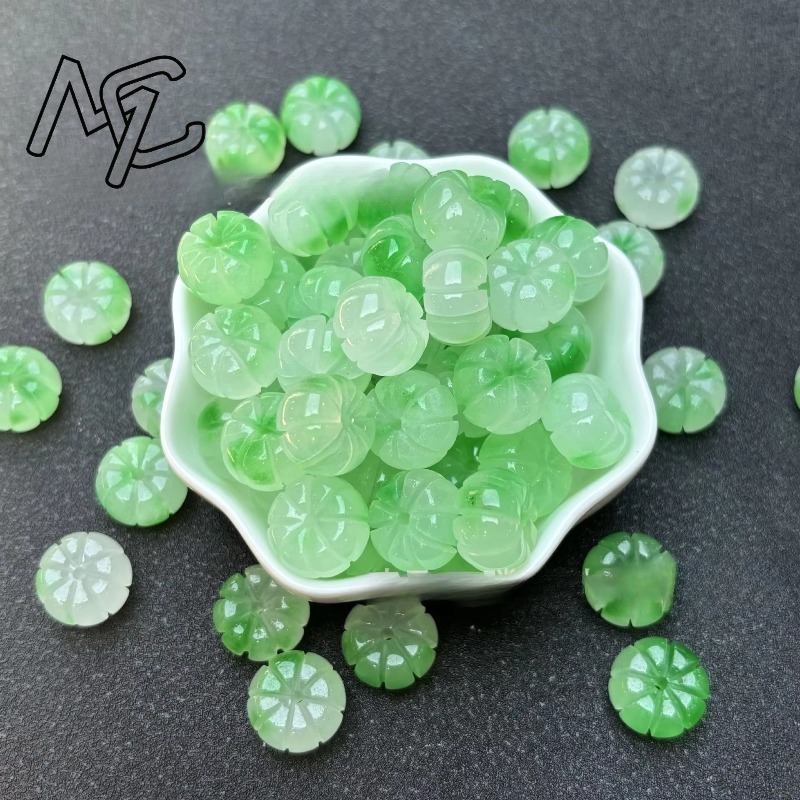 10pcs A Green Jade Pumpkin Bea - Mens Fashion Bracelet 评论和价格