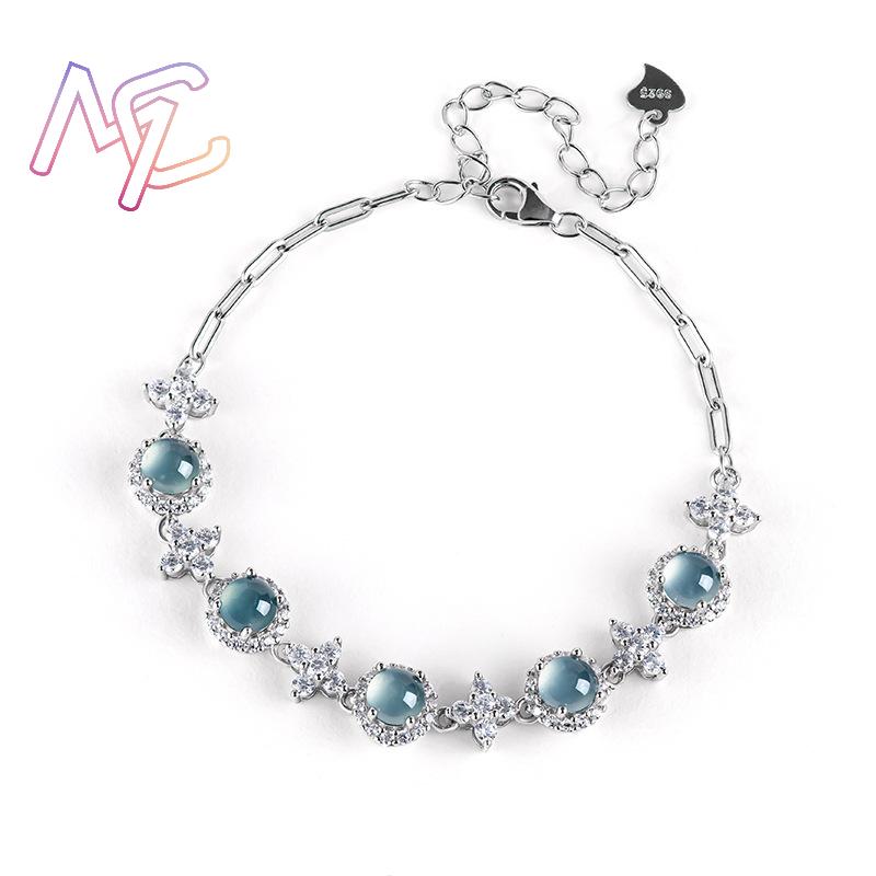 Blue Myanmar Jadeite Bracelet  - Mens Fashion Bracelet 评论和价格