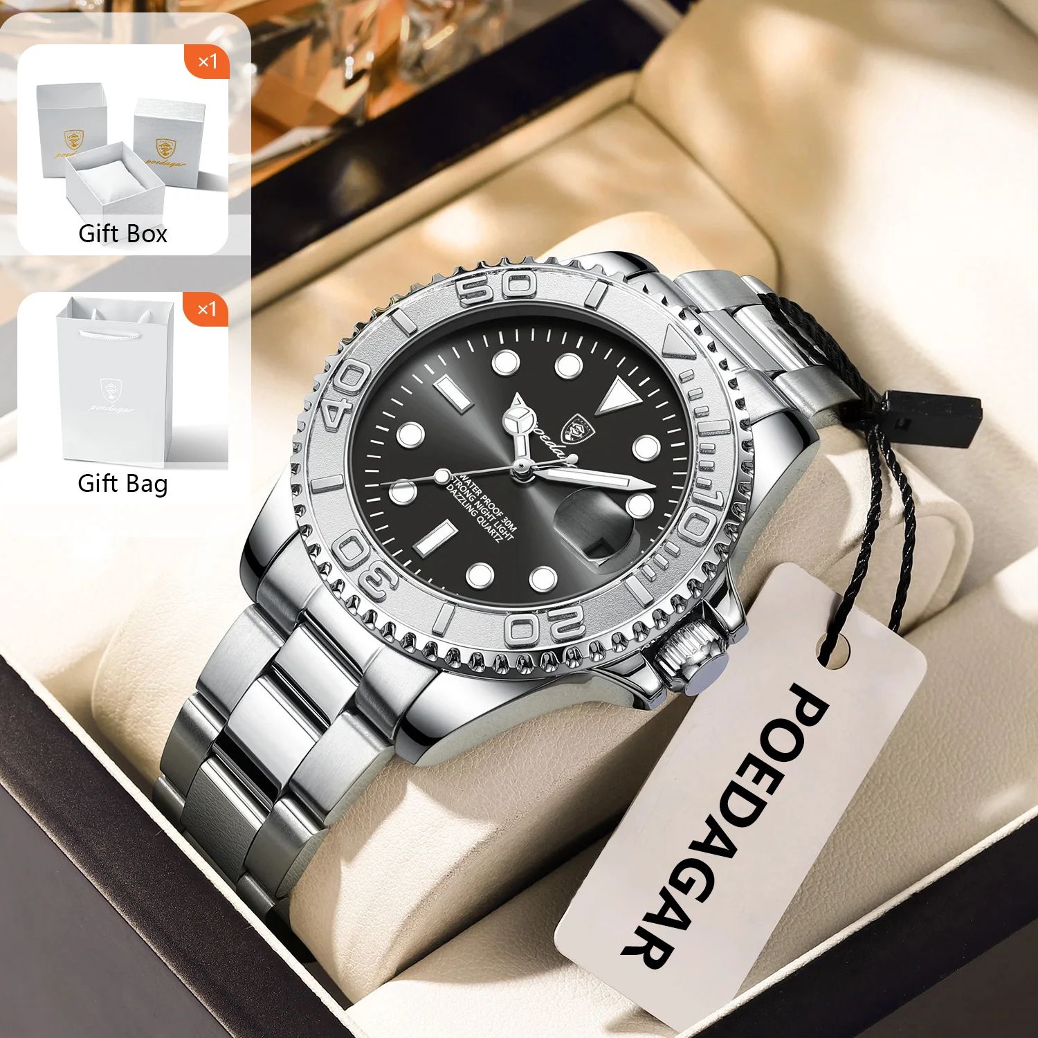 POEDAGAR Trendy Sport Man Watc - Mens Fashion Bracelet 评论和价格