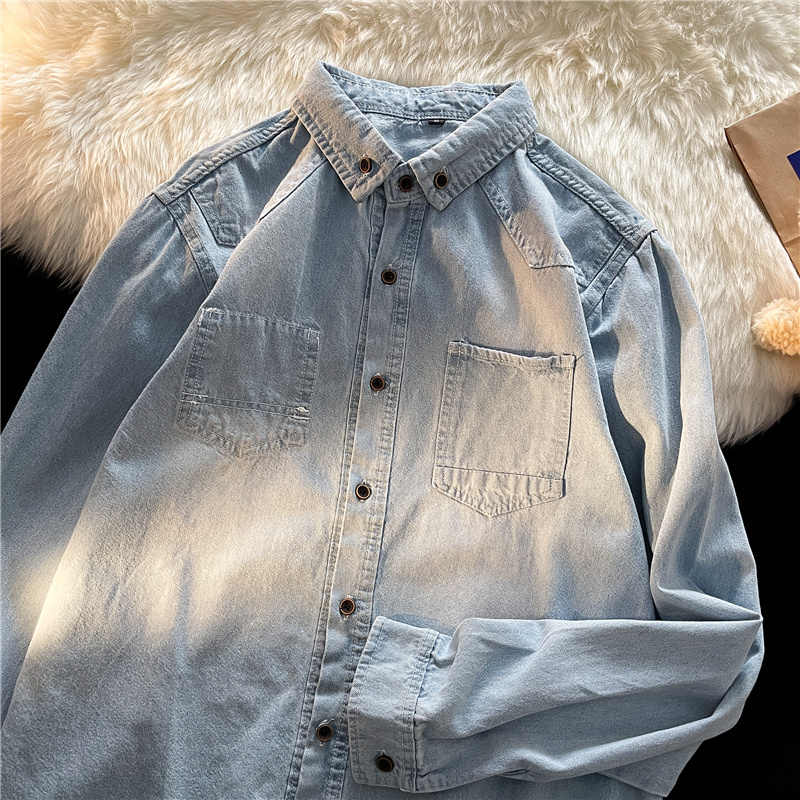 Korean Style Denim Shirts Wome - Men Fashion Korean Style 评论和价格