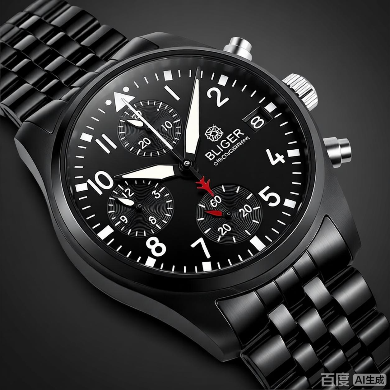BLIGER Full Black Brushed 38mm - Mens Fashion Bracelet 评论和价格