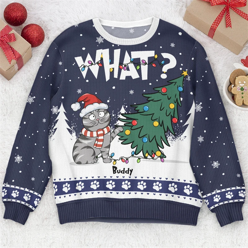 2026 Funny Cat Pattern Ugly Ch - Mens Fashion Casual 2026 评论和价格