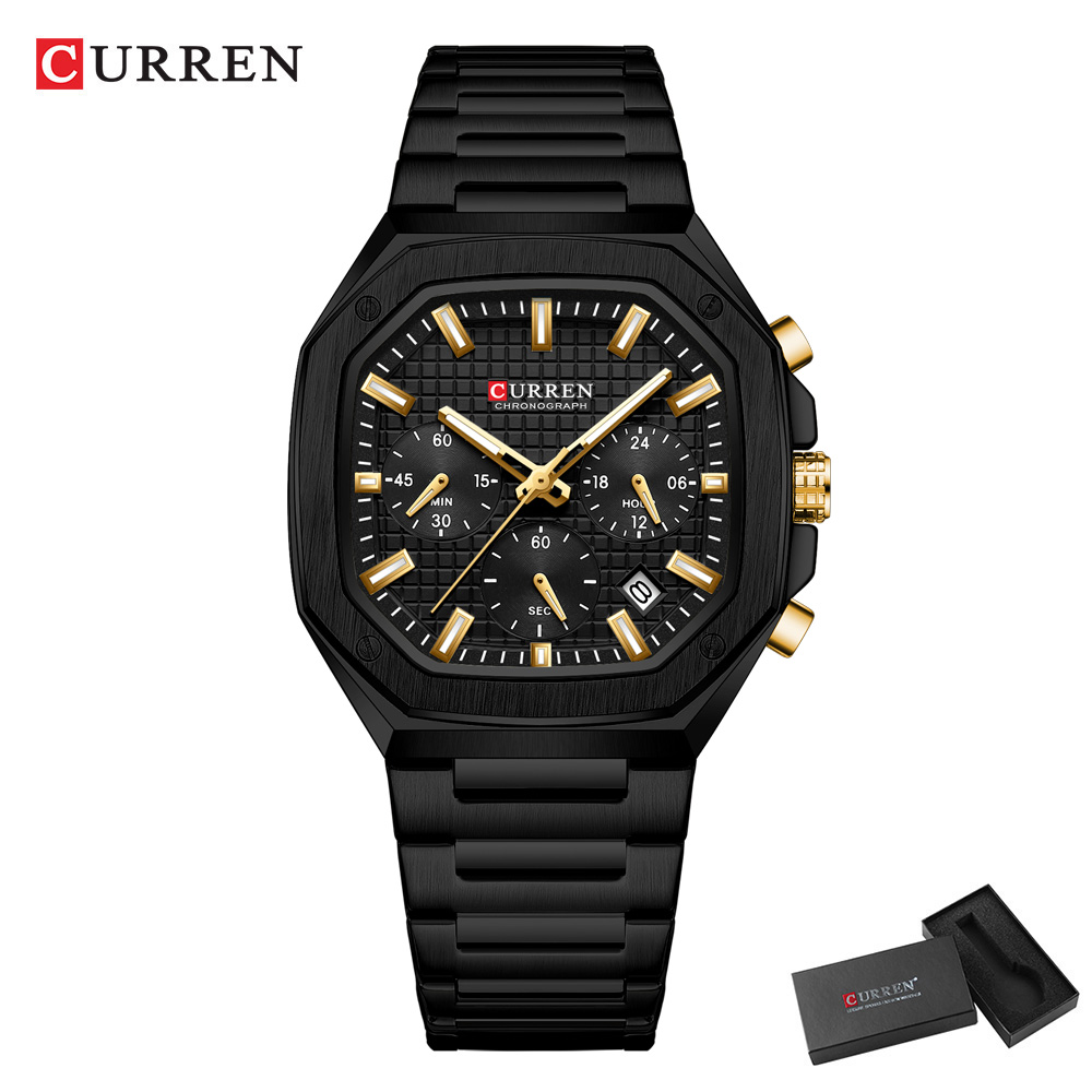 CURREN Luxury Square Chrono Wa - Mens Fashion Bracelet 评论和价格