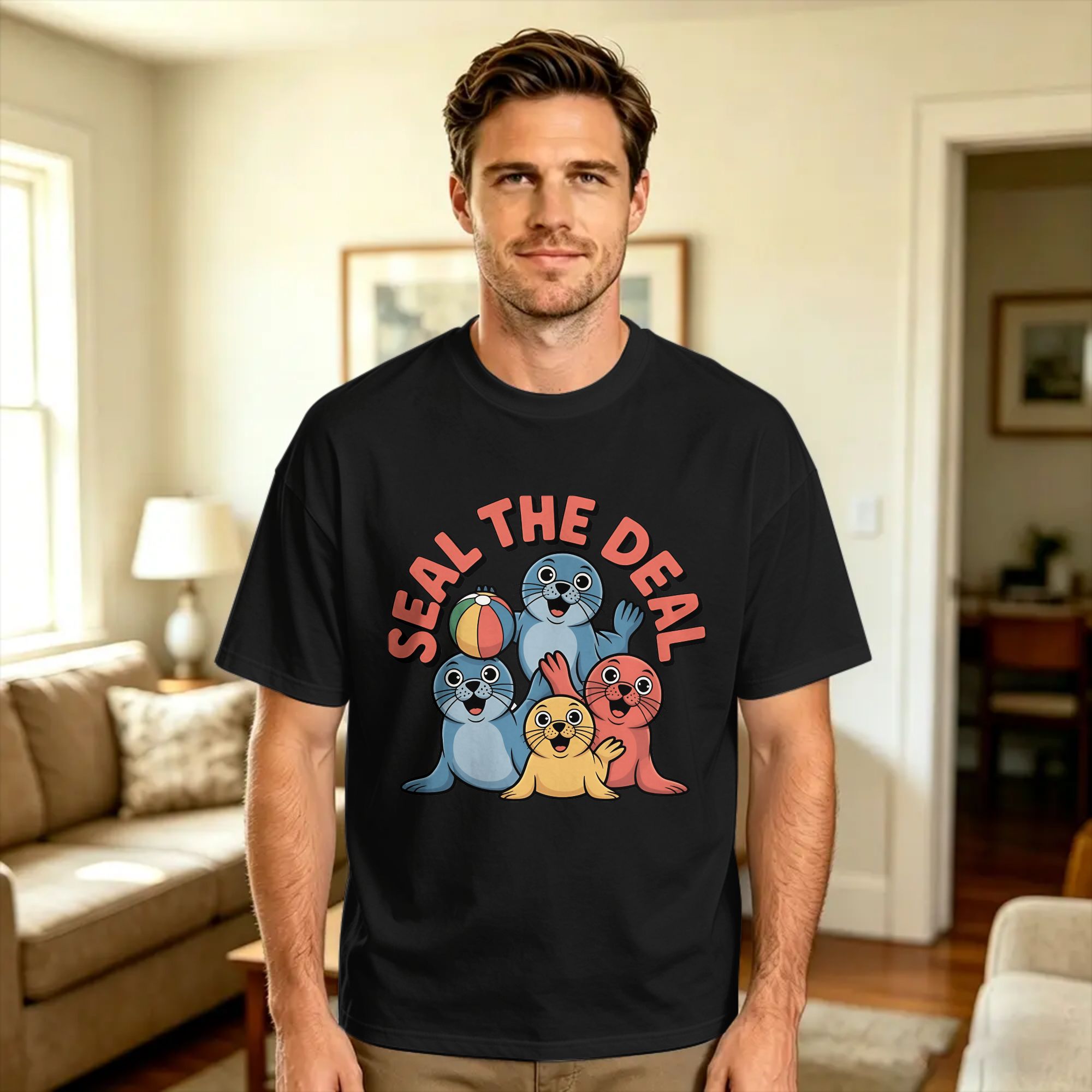 Vintage T Shirt Beach Seal the - Men'S Fashion Deals 评论和价格